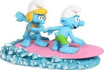 Dekor akuariumi Aqua Della Smurfs Surfing, 15.9x8.2x8.9 cm, shumëngjyrësh