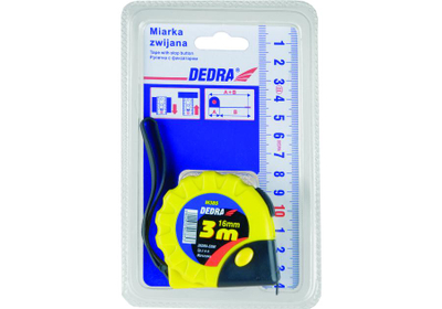 Metër matëse DEDRA, 8 m, 25 mm, verdhë e zezë