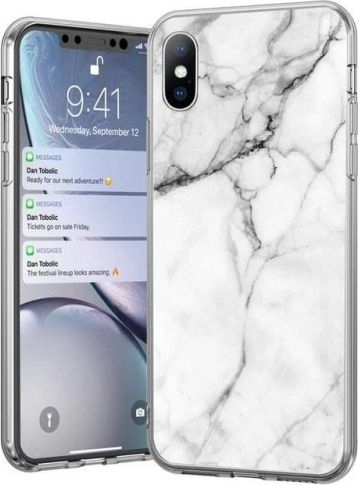 Kapak telefoni Wozinsky Marble Gel për Xiaomi Redmi Note 9 Redmi 10X 4G, TPU, mermer, i bardhë