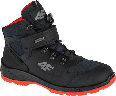 Çizme trekking për kalamoj 4F Junior Trek JR HJZ21 JOBMW251, lëkurë nubuk, shollë gome, navy me të zezë