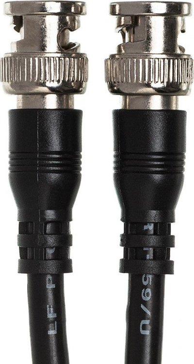 Kabllo koaksial Hosa BNC, 1m, 75 ohm RG-59/U, e zezë