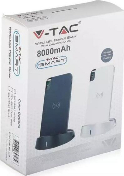 Powerbank V-TAC Wireless, 8000mAh, 2.1A, i zi