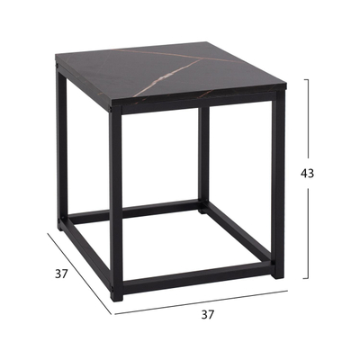 Set tavolina anësore Grelay 2-pjesësh MDF & metal 45×45×50 cm (HM8762.13)