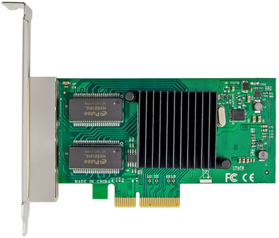 Kartë rrjeti Microconnect I350-T4, PCIe X4, 4 porta, e gjelbër