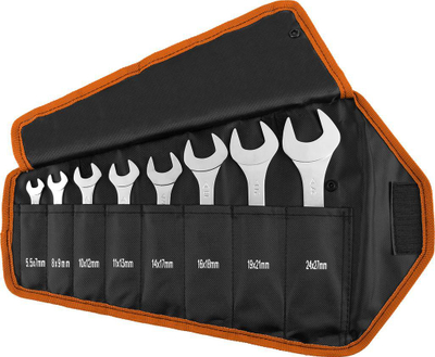 Set çelësash të hapur Neo Double-Ended, super të hollë 3mm, 8 copë me çantë beze