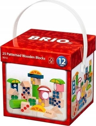 Едукативна играчка BRIO, 25 дрвени коцки со фигури, разнобојни