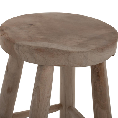 Stol Kont druri teak i shkurtër natyral Φ30×45 cm (HM9337)