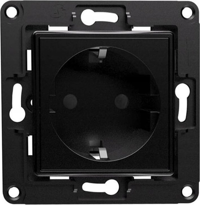 Prizë muri Shelly Wall Socket EU, montim në mur, e zezë