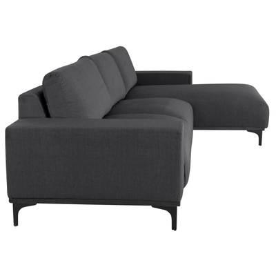 Divan këndor Moe Corner Right, 3 vende, 288x90-157 cm, antracit