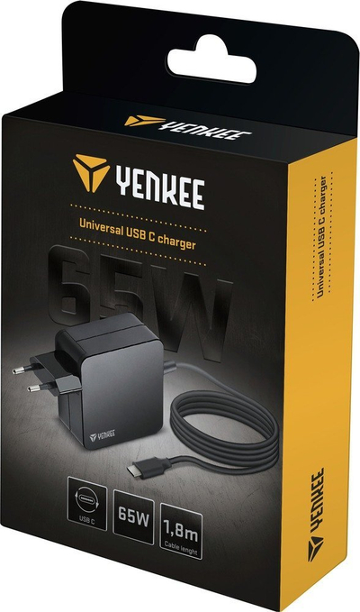 Универзален полнач YAU C65, 65W, USB C напојување, бел