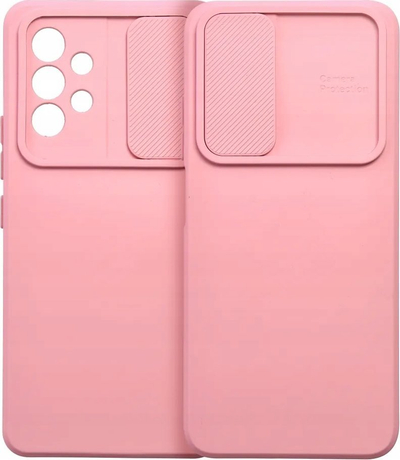 Kapak telefoni Slide për Samsung A14 5G / A14 4G, TPU, me kapak kamere, rozë e çelët
