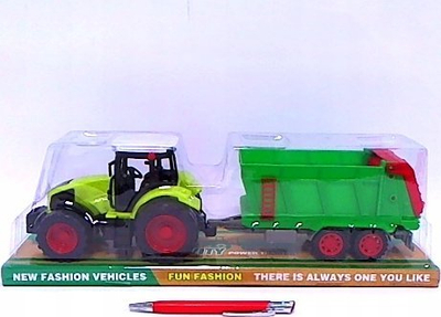 Loje traktor me rimorkio B.Toys 666-179B, plastikë, për kalamaj, shumëngjyrëshe