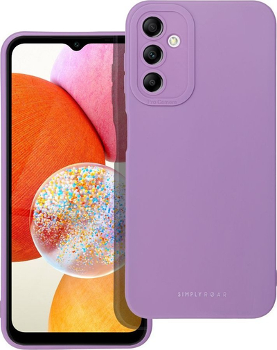 Kapak telefoni Roar Luna për Samsung Galaxy A14 5G, TPU i butë, mban karikimin pa tela, vjollcë