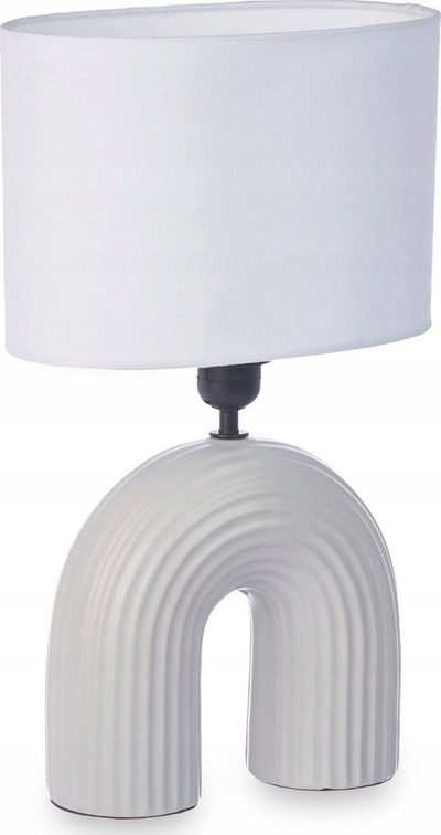 Lampë tavoline Giftdecor Bridge, qeramike, 41 cm, e bardhë