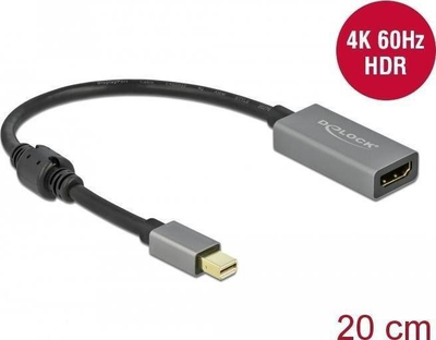 Adaptor Mini DisplayPort në HDMI DeLOCK 87711, 4K 60Hz, HDR, i zi