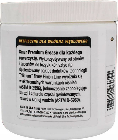 Yndyrë për biçikletë Finish Line Premium Grease me Teflon, 457 g, që s’e ha uji, e bardhë