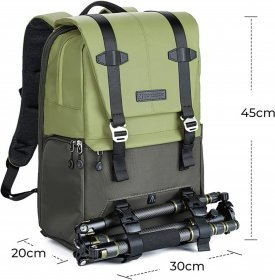 Çantë shpine fotografike K&F Concept Beta Backpack 20L, kapacitet 20L, ndarje për aparat fotografik, jeshile
