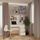 Tavolinë pune White Desk, 98 x 51 cm, 4 sirtarë, me raft, e bardhë