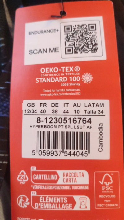 Kostum banje njëpjesësh për goca Speedo H-Boom Splice, shpinë e hapur, material Endurance+, i zi me blu