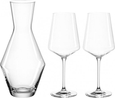 Set karafë me gota Leonardo Puccini, 3 copë, xham Teqton, transparent