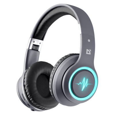 Kufje pa tela Defender Freemotion B571, Bluetooth, MicroSD, gri