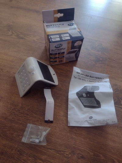 Llambë diellore LED REV Butterfly, 1.5W, me sensor lëvizjeje, e bardhë