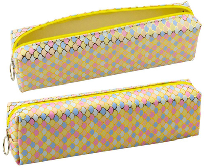 Kuti lapsash School Mermaid Scales, organizuese, 21x6cm, me zinxhir të verdhë
