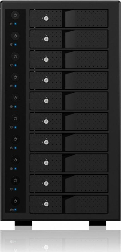 Kuti e jashtme për HDD ICY BOX IB-3810-C31, 10 hard disqe, USB 3.1 Type C, e zezë