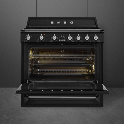 Sobë SMEG Victoria Aesthetic TR90IBL2, 90x60 cm, 10600 W, e zezë