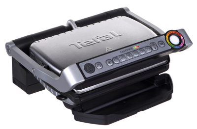 Grill elektrik Tefal OptiGrill+ GC712D, sipërfaqe jo ngjitëse, inox, gri