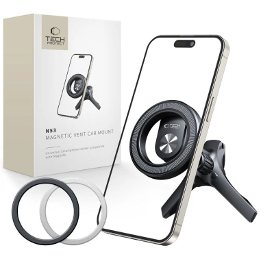 Mbajtëse magnetike për makinë Tech-Protect N53, MagSafe, për grila ajri, e zezë
