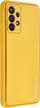 Futrollë Futera Leather Case për Samsung Galaxy A25 5G, lëkurë sintetike, mbrojtëse mbrapa, e verdhë