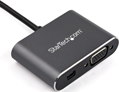 Adapter video USB C StarTech, Mini DisplayPort 4K 60Hz, VGA 1080p, gri