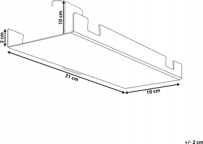 Organizues kabllosh TRACIE Cable Tray, metal, 31 cm, i zi