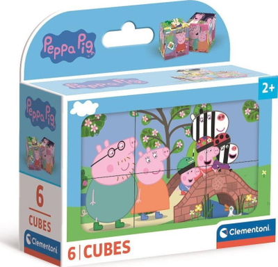 Puzzle me kube Clementoni Peppa Pig 6 kube, për fëmijë 3+, shumëngjyrëshe