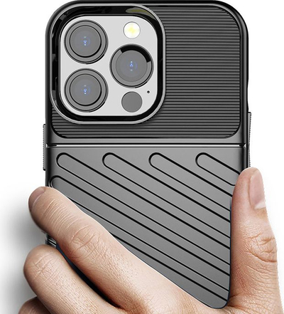 Kuti mbrojtëse Thunder Case Flexible për iPhone 13 Pro, TPU, antishok, blu e errët