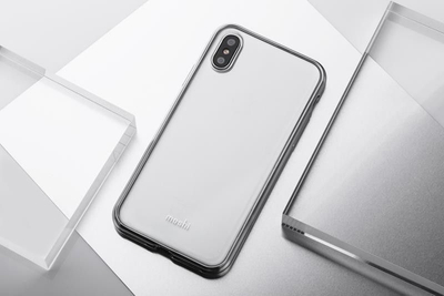 Mbrojtëse e pasme Moshi Vitros për iPhone Xs / X, e tejdukshme / e argjendtë