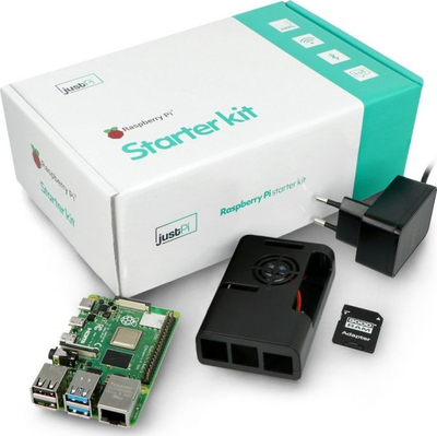 Почетен комплет JustPi Raspberry Pi 4, 8GB RAM, 32GB microSD, црн