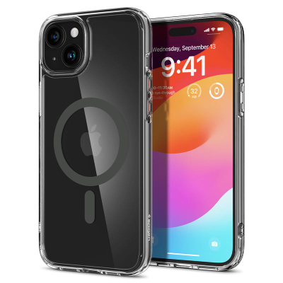 Mbrojtëse për celular iPhone 15 Spigen Ultra Hybrid MagSafe, transparente