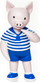 Figurinë derrkuc Tisso Toys Piglet Teddy Floppy Ear, plastike, 13cm, blu e bardhë