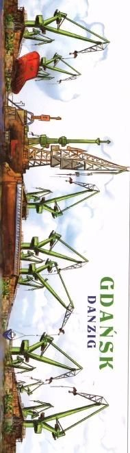 Shënues libri Gdańsk Bookmark Map, dizajn hartë qyteti, shumëngjyrësh