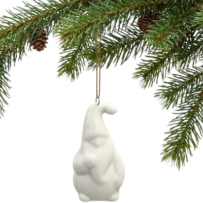 Stoli për pemë Saska Garden Christmas Ceramic Santa, qeramikë, 7.8 cm, i bardhë
