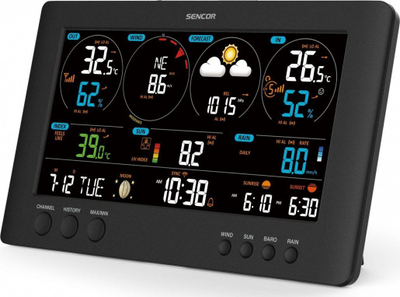Stacion moti Sencor SWS 12500, WiFi, ekran me ngjyra 21.4 cm, i zi