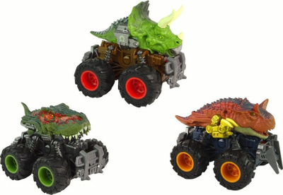 Lodër makinë dinosauri Leantoys, me fërkim, off road, shumëngjyrëshe