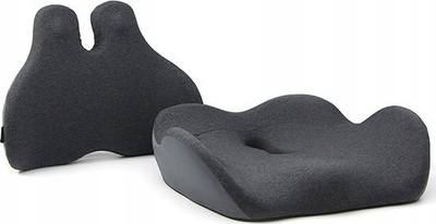 Set jastëk mesit dhe ulëse ergonomike, shkumë memory, ngjyrë antracit