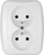Prizë e dyfishtë e murit Montis PT-6A Simplex MT054Z, 16A 250V, me tokëzim, e bardhë