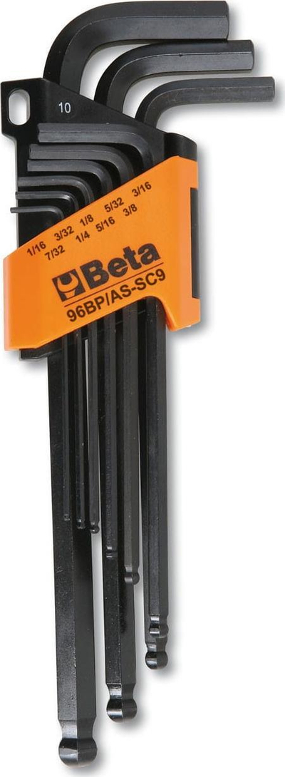 Set çelësa imbus BETA 96BP, 9 copë, ball end SAE, të zinj