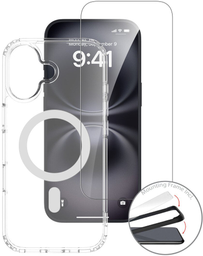 Set aksesorësh 4smarts 3n1 Premium për Apple iPhone 17, MagSafe, transparent