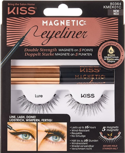 Set eyeliner magnetik për qerpikë KISS KMEK01C, 1 palë, i zi