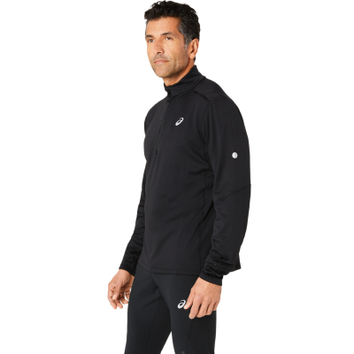 Bluzë termike ASICS ROAD WINTER 1/2 ZIP MID LAYER për meshkuj, me zinxhir 1/2, e zezë